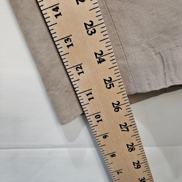 Body by Victoria The Marisa Fit Linen Blend Crop Beige Pants Size 6 - Picture 10 of 11